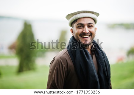 Pakistani pathan man wear traditional clothes. 