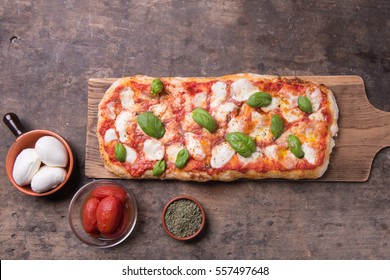 Pala romana's pizza on top view rustic still life composition - Powered by Shutterstock