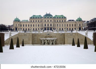   Palace - Belvedere In Vienna - Winter