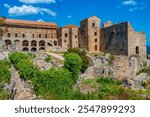 Palace of Byzantine Emperors of Mystras archaeological site in Greece.