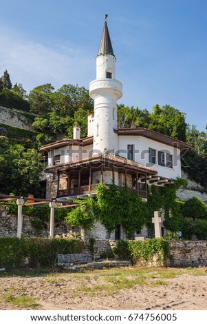 Palace, castle of romanian queen Marie in Bulgarian city Balchik at the black sea coast.