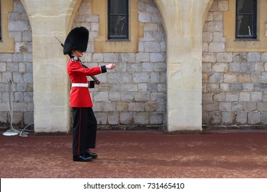 A Palace Guard At The Windsor Castle 