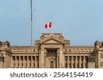 Palace of Justice of Peru with the Peruvian flag waving.