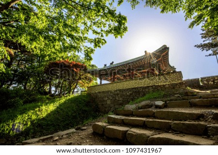 palace of Korea Wooden Roof, landscape 