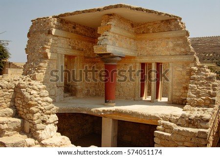 palace ruins which are found during excavation on the island of Crete Stock photo © 