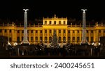 Schönbrunn palace in Vienna at Christmas time with fairy lights