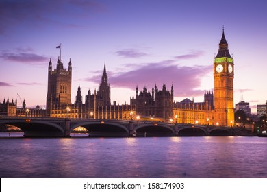 The Palace Of Westminster Big Ben At Twilight