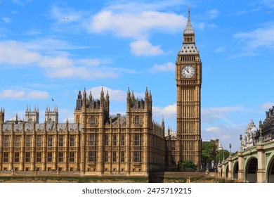 Palace of Westminster in London, UK. Big Ben. London landmark.