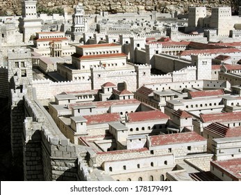 The Palaces Of The High Priest Caiaphas And Herod (in The Background). Ancient Jerusalem. Israel