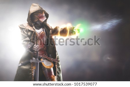 Paladin conjuring a spell.