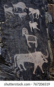 Palaeolithic Petroglyphs Famous Sarmish Gorge Sarmishsay Foto Stok ...