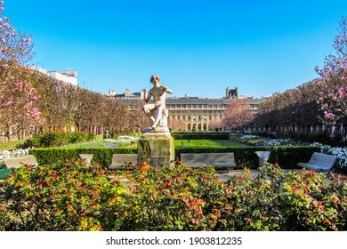 At the Palais Royal park (Jardin du Palais Royal) in Paris