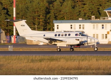 PALANGA, LITHUANIA - SEPTEMBER 2022: United States Army Beechcraft C-12U-3 Huron 84-00181. The Beechcraft C-12 Huron Is The Military Designation For A Series Of Twin-engine Turboprop Aircraft.