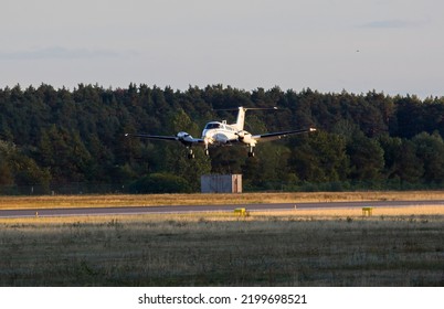 PALANGA, LITHUANIA - SEPTEMBER 2022: United States Army Beechcraft C-12U-3 Huron 84-00181. The Beechcraft C-12 Huron Is The Military Designation For A Series Of Twin-engine Turboprop Aircraft. 