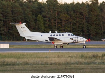 PALANGA, LITHUANIA - SEPTEMBER 2022: United States Army Beechcraft C-12U-3 Huron 84-00181. The Beechcraft C-12 Huron Is The Military Designation For A Series Of Twin-engine Turboprop Aircraft. 