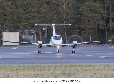 PALANGA, LITHUANIA - SEPTEMBER 2022: United States Army Beechcraft C-12U-3 Huron 84-00181. The Beechcraft C-12 Huron Is The Military Designation For A Series Of Twin-engine Turboprop Aircraft. 