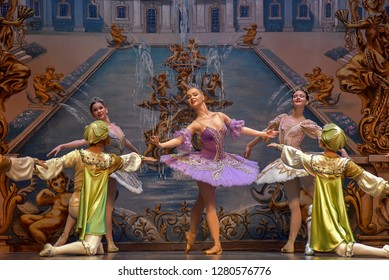 Palanga,Lithuania-December 28,2018:Royal Moscow Ballet, Sleeping Beauty.