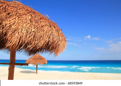 Palapa Sun Roof Beach Umbrella In Caribbean