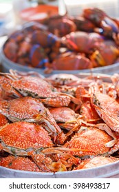 Palatable Steam Sea Crab In Pot , Thai Street Seafood Festival