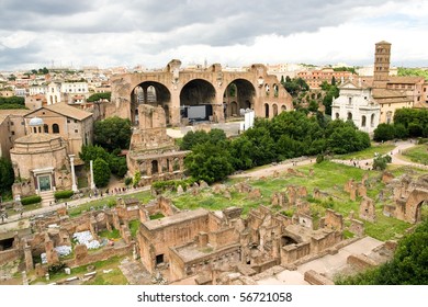 Palatino And Roman Forum In Rome, Italy