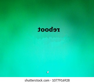 Pale green background. The cursor is on the screen. The inscription reboots both in Russian and English. - Powered by Shutterstock - Get 15% off with code: PIKWIZARD15