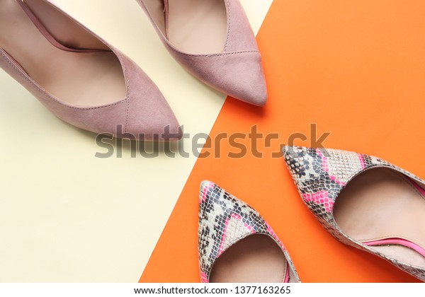 pink snake print shoes