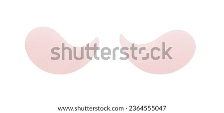 Pale pink under eye patches isolated on white, top view. Cosmetic product