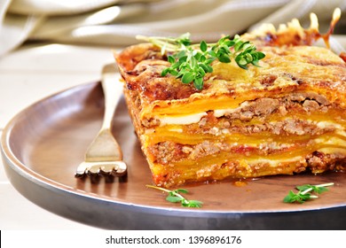 Paleo Diet Pumpkin Beef Lasagne. Low Carb, Keto And Paleo Dish