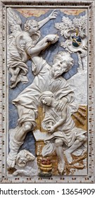 PALERMO - APRIL 8: Baroque relief of Abrahams proof in church Chiesa di Santa Caterina build in years 1566 - 1596 April 8, 2013 in Palermo, Italy.