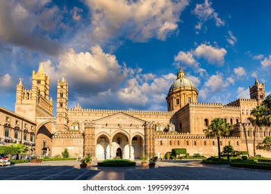 Palermo Cathedral in Palermo, Italy in a beautiful summer day. Palermo Cathedral is the cathedral church of the Roman Catholic Archdiocese of Palermo, Sicily, Italy.