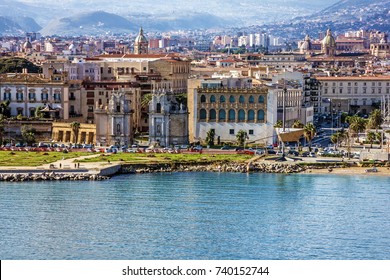 Palermo city seafront view, Sicily, Italy