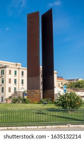 PALERMO, SICILY, - DECEMBER, 27, 2017: A Monument To People Killed By The Sicilian Mafia In Palermo, Sicily.