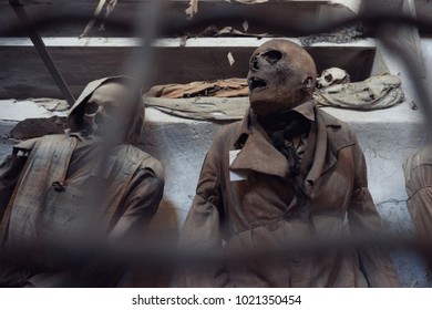  Palermo, Sicily, Italy - May 14, 2017: Capuchin Catacombs (Catacombe Dei Cappuccini)