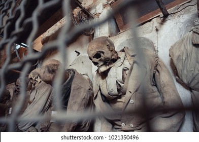  Palermo, Sicily, Italy - May 14, 2017: Capuchin Catacombs (Catacombe dei Cappuccini)