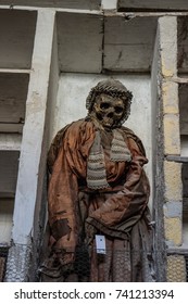 Palermo,Italy- October 2017, Mummified Body Of A Woman In Capuchin Catacombs Of Palermo