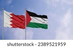 Palestine and Bahrain flags side by side, Bahrain and Palestine friendship