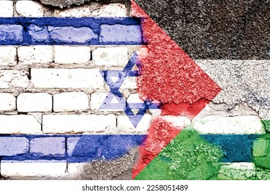 palestine israel flag The Israeli–Palestinian conflict is one of the world's most enduring conflicts, beginning in the mid-20th century - Shutterstock ID 2258051489