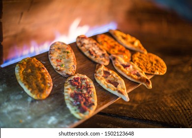 Palestine Manakeesh On Wood Table Traditional Food