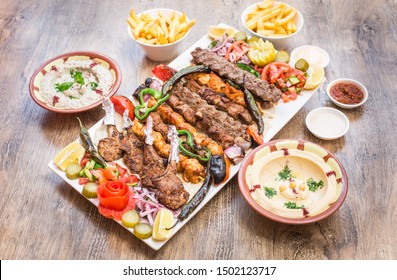 Palestine Manakeesh On Wood Table Traditional Food