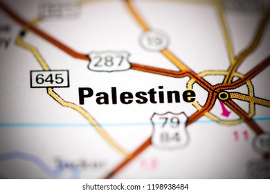 Palestine. Texas. USA On A Map