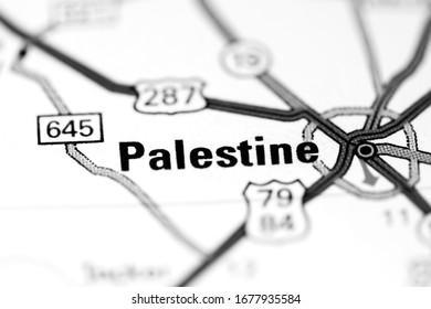 Palestine. Texas. USA On A Map