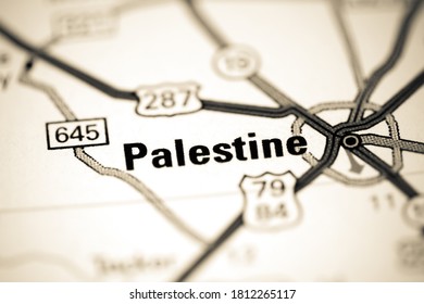 Palestine. Texas. USA On A Map