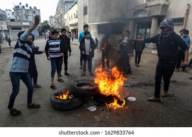 Palestinian Students Take Part In A Protest Against The U.S. President Donald Trump's Middle East Peace Plan, In Khan Younis The Southern Gaza Strip, On Jan 29, 2020. Photo By Abed Rahim Khatib