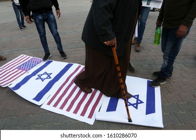 Palestinians Burn US And Israeli Flags And Hold Posters Of Qassem Soleimani Who Was Killed In A US Drone Strike Last Week, During A Protest In Gaza Strip, On Jan 8, 2020. Photo By Abed Rahim Khatib