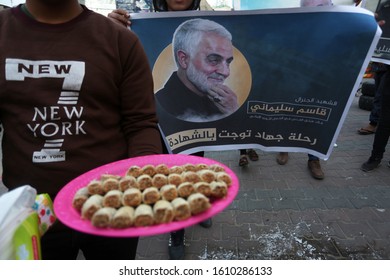 Palestinians Burn US And Israeli Flags And Hold Posters Of Qassem Soleimani Who Was Killed In A US Drone Strike Last Week, During A Protest In Gaza Strip, On Jan 8, 2020. Photo By Abed Rahim Khatib