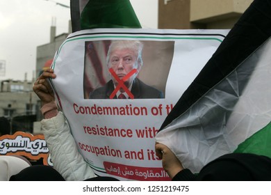 Palestinians Protest The U.S.-sponsored Draft Resolution Condemning Hamas In General Assembly Of The United Nations Meeting, In Rafah Southern Gaza Strip On Dec 06, 2018.