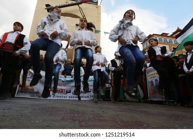 Palestinians Protest The U.S.-sponsored Draft Resolution Condemning Hamas In General Assembly Of The United Nations Meeting, In Rafah Southern Gaza Strip On Dec 06, 2018. 