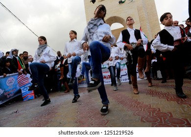 Palestinians Protest The U.S.-sponsored Draft Resolution Condemning Hamas In General Assembly Of The United Nations Meeting, In Rafah Southern Gaza Strip On Dec 06, 2018. 