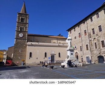 PALESTRINA, ITALY - FEBRUARY 20, 2020: Statue Of  Renaissance Musician Giovanni Pierluigi Da Palestrina, Composer Of Church Sacred Music