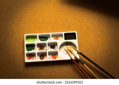 Palette Colors On Drawing Board Background